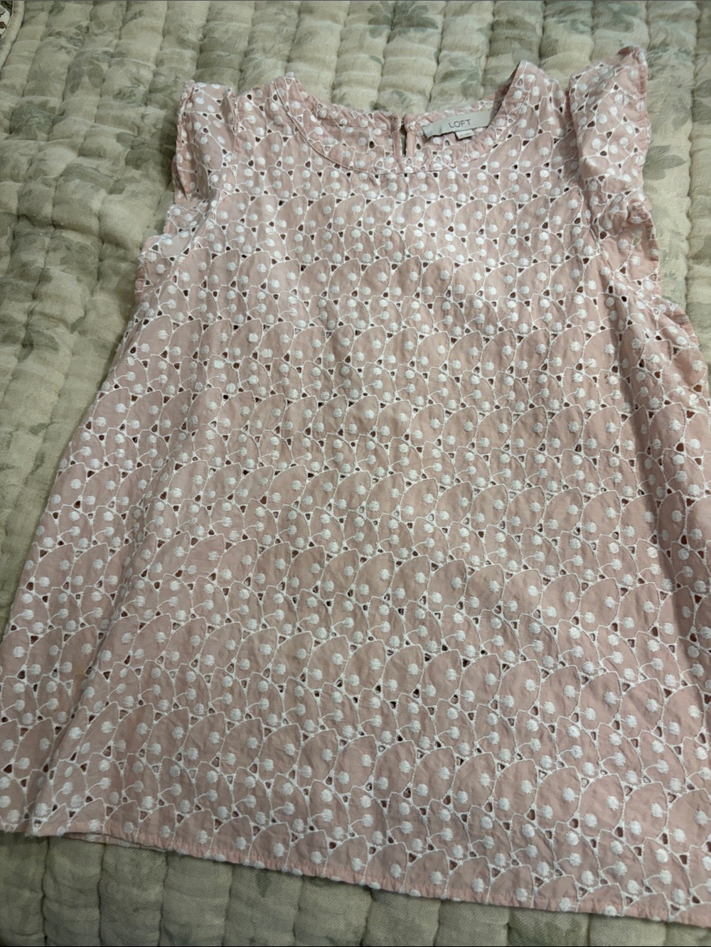 LOFT Pink Eyelet Flutter-Sleeve Dress for Kids